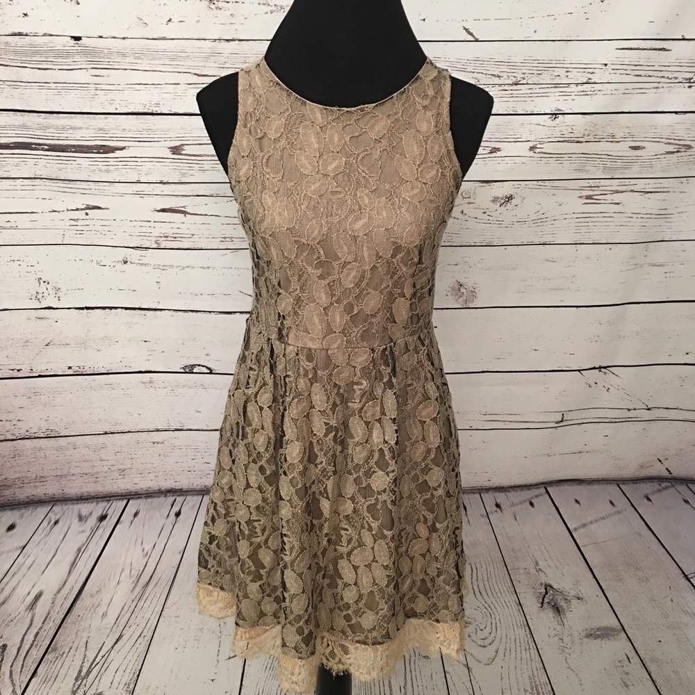 Pinky Tan lace tank dress